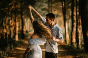 guy spinning a girl while dancing. The man initiates, the woman responds. How a man should pursue a woman.