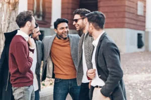 a group of men in friendship with one another