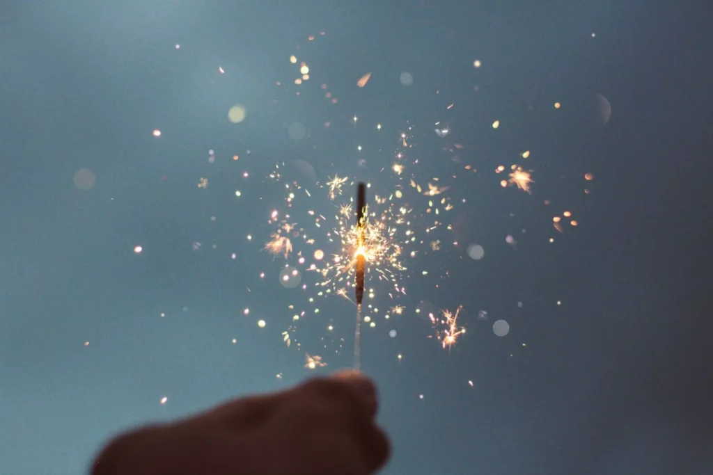 a sparkler - symbol of choosing joy