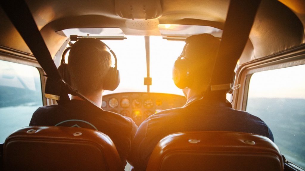 pilots in a small plane