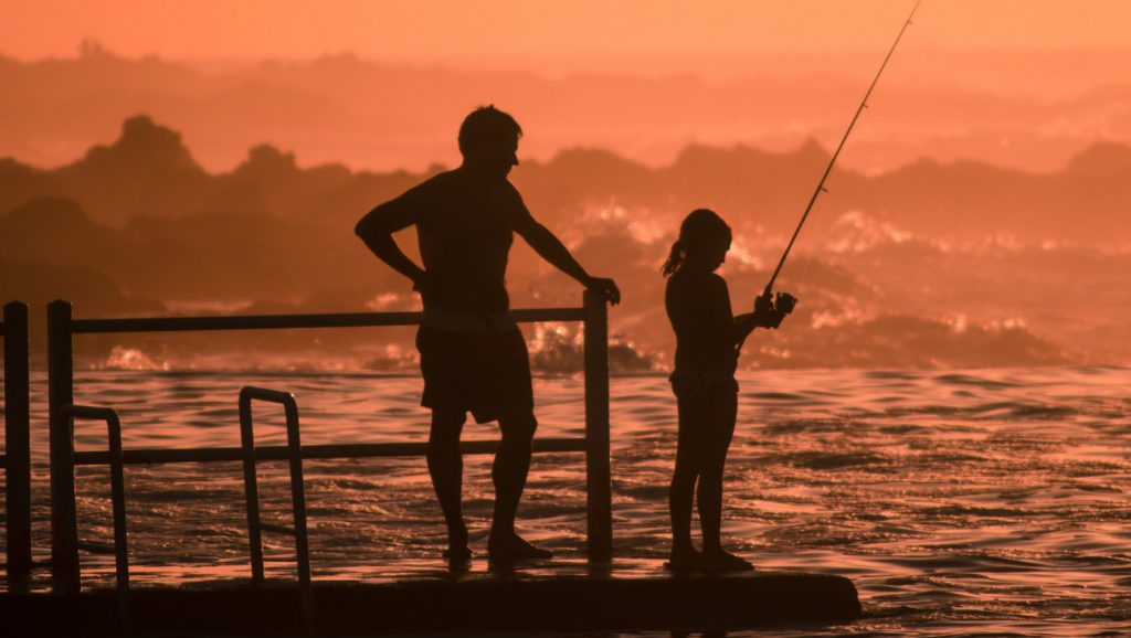 father daughter fishing