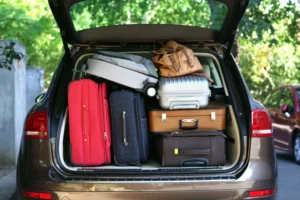 a car loaded with baggage