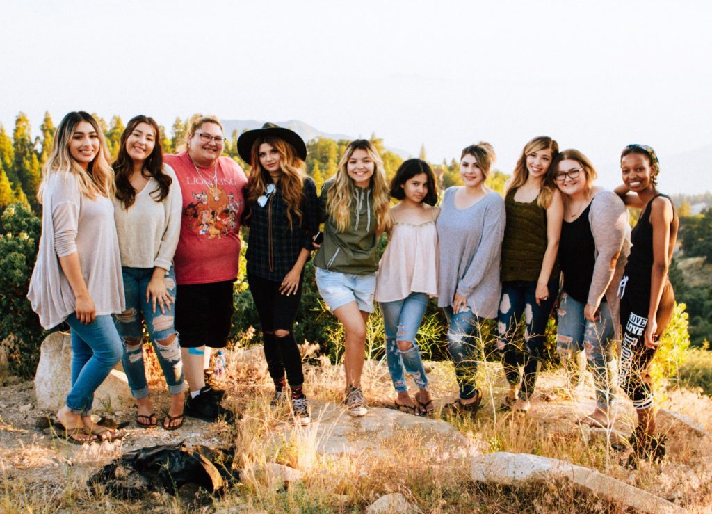 group of young women outside