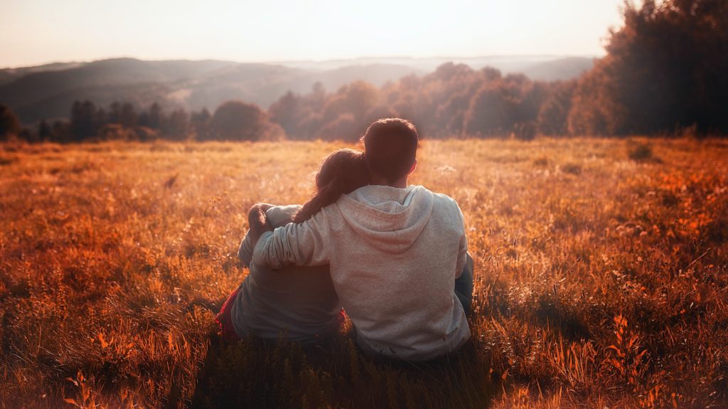 couple in field