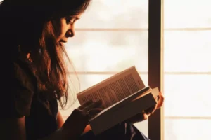 a woman overcoming her addiction of reading erotic novels
