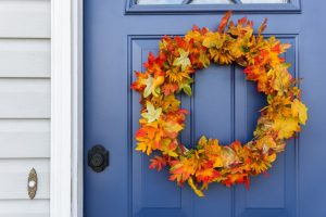 Fall wreath on door