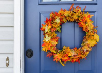 Fall wreath on door