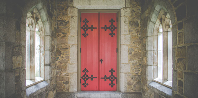 red church door