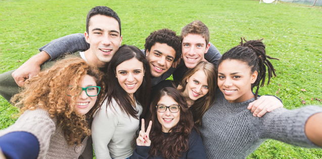 selfie of group of young adults