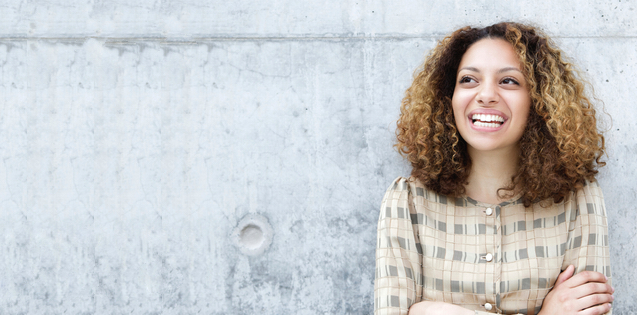 Young adult woman smiling