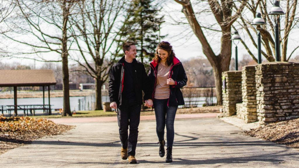 couple walking holding hands