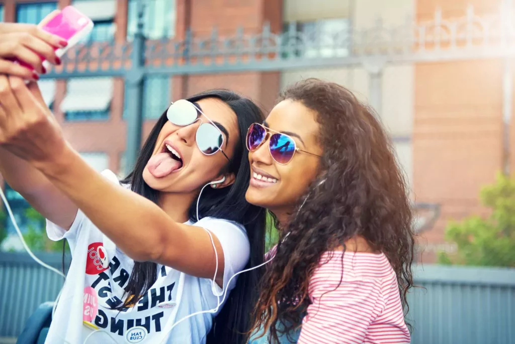 two female friends taking a selfie