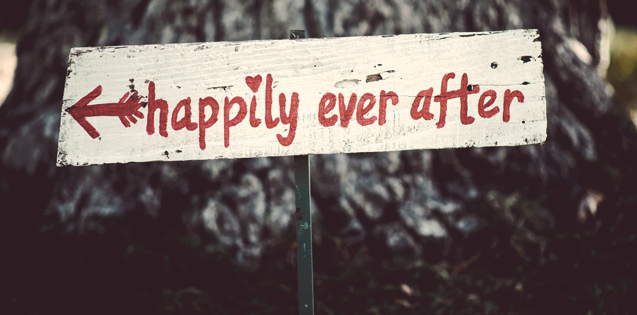 A "happily ever after" sign