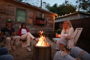 friends sitting around a bonfire, what does it look like to submit to one another?