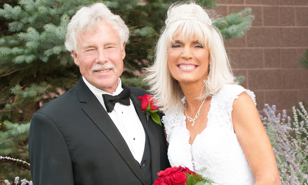 older couple in wedding attire