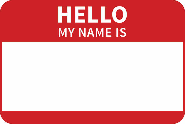 picture of a blank name tag sticker