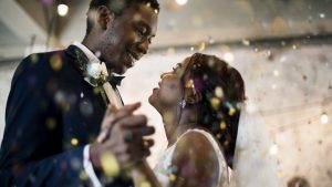 newlyweds dancing at their wedding
