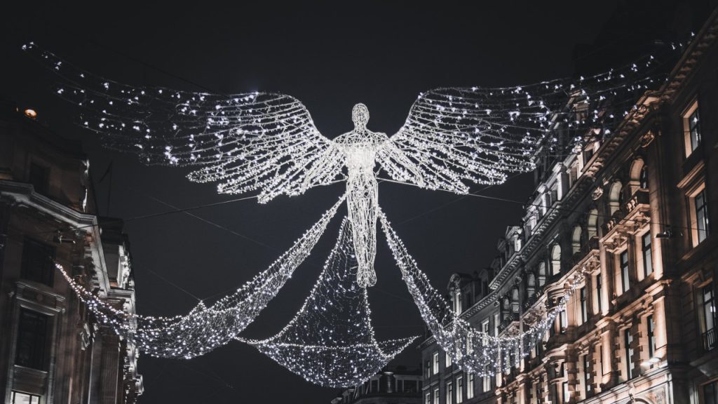 Angel made of lights