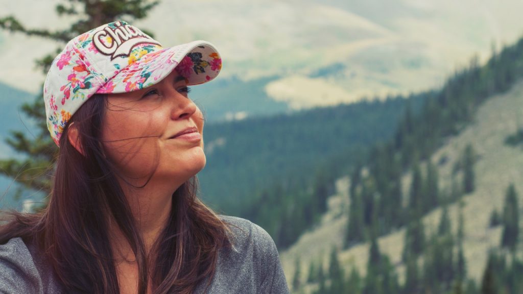 woman on mountain