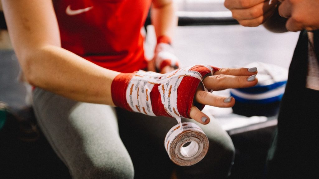 boxer getting ready to fight