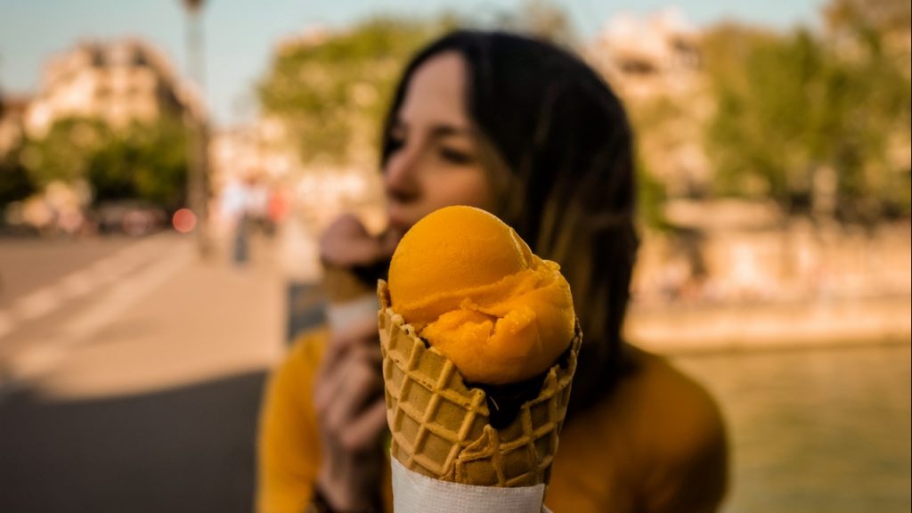 woman eating ice cream