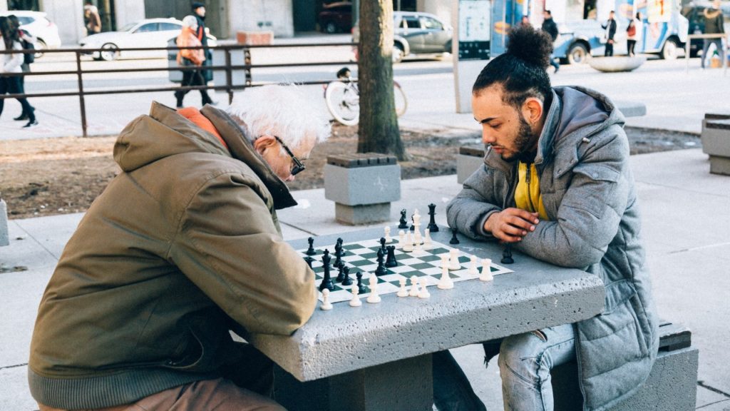 men playinng chess