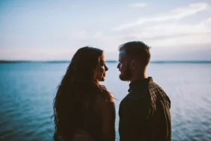 a couple in conversation, they listen to each other