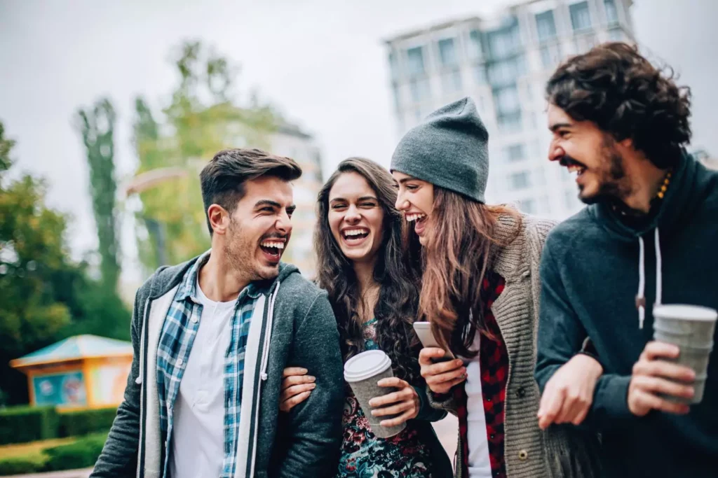 a group of friends in community together