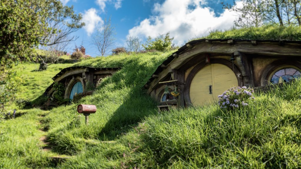 A photo of Hobbiton from New Zealand