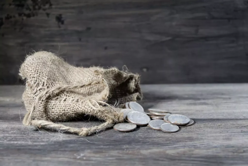 a bag of 30 pieces of silver for turning over the Messiah to the Romans - a symbol of betrayal