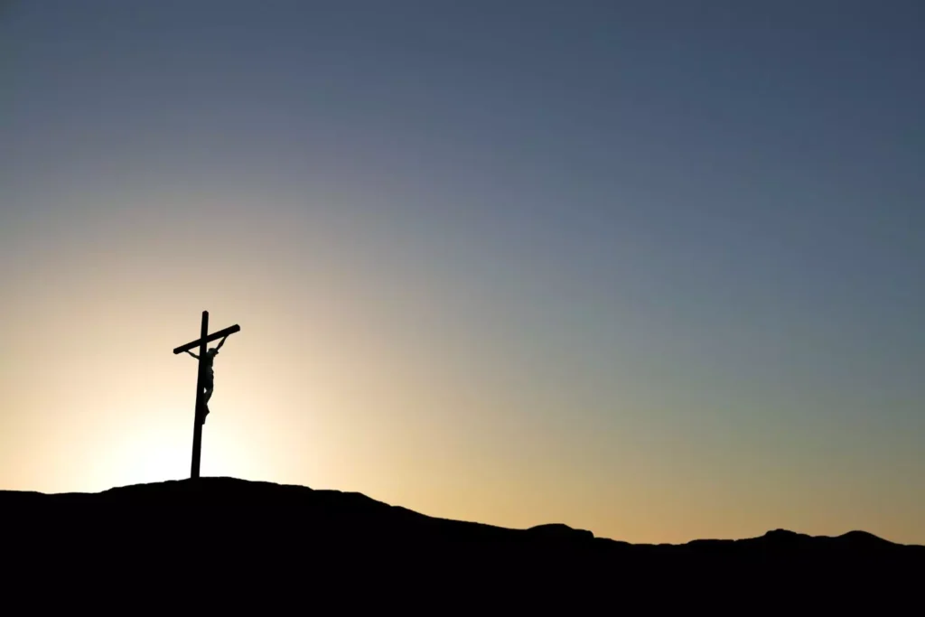Jesus hanging on the cross on Good Friday