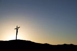 Jesus hanging on the cross on Good Friday