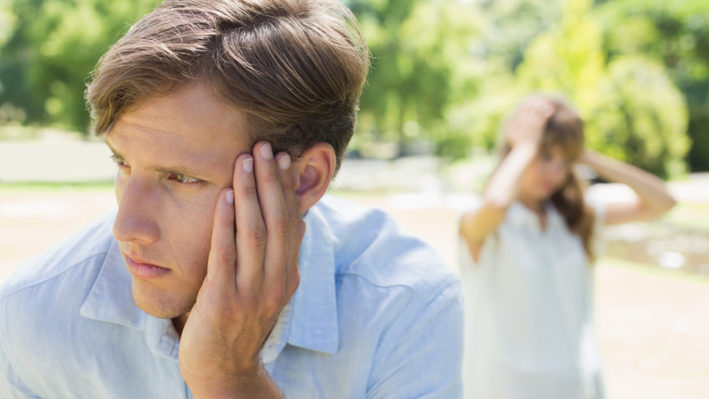 man and woman after an argument outside